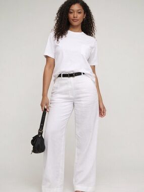 Abercrombie & Fitch White Linen Pantsuit Pants